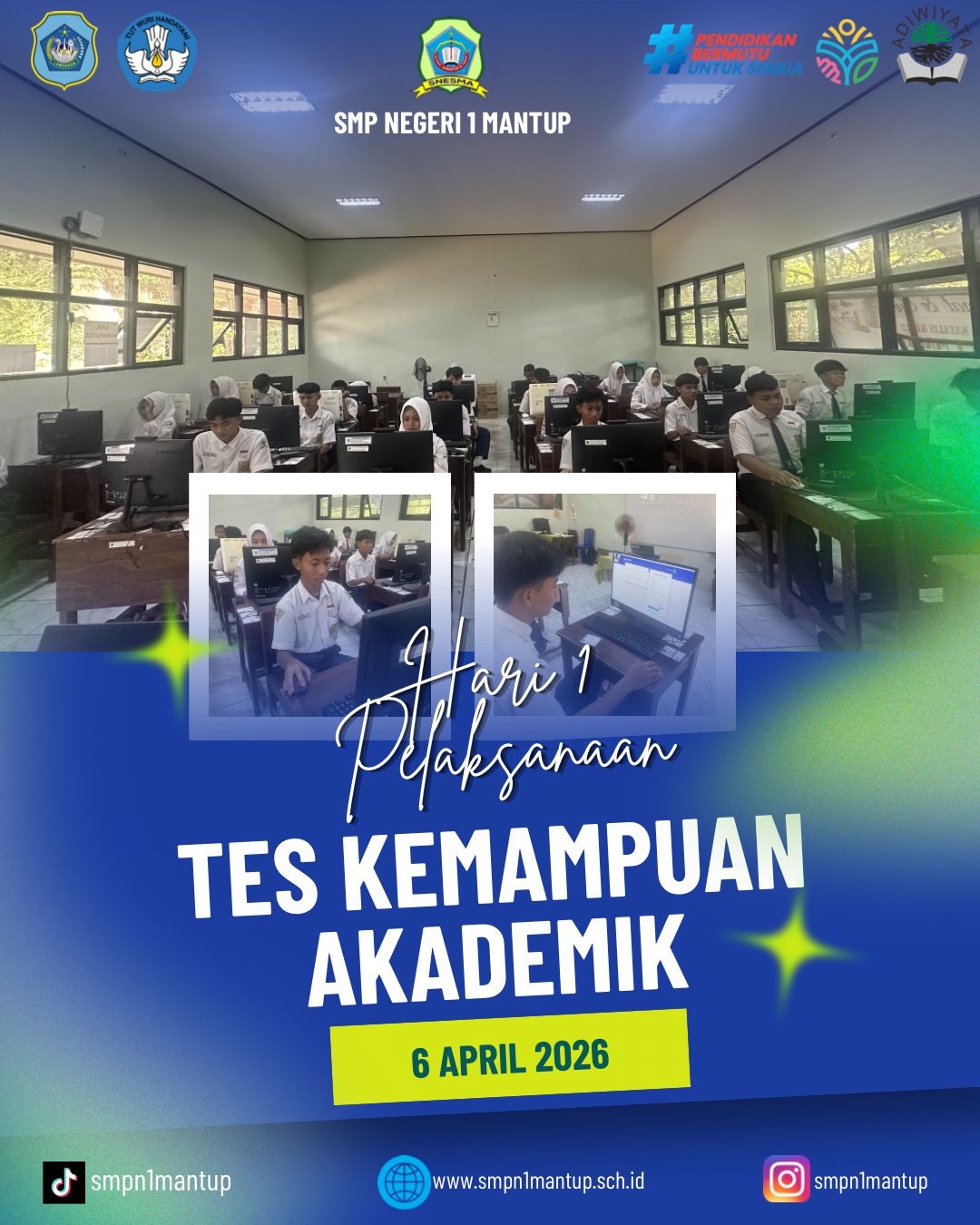 Pelaksanaan Tes Kemampuan Akademik Kelas 9 SMP Negeri 1 Mantup Berjalan Lancar